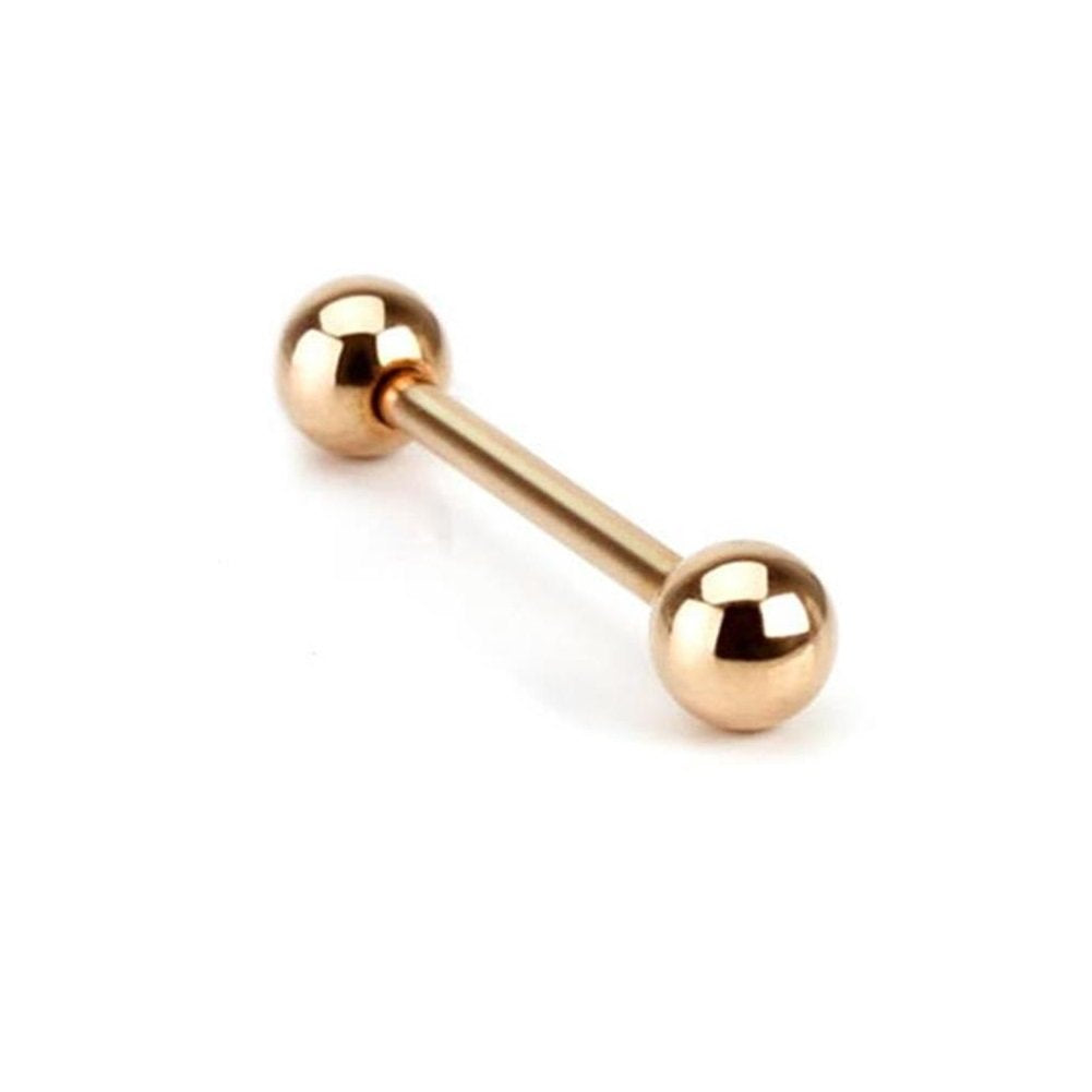 Hantel-stab UNIVERSAL Straight Barbell Zungen-Piercing Industrial Ohr rosé-Gold Edel-Stahl Chirurgenstahl ALLE Stabdicken Stablängen Kugel-größen