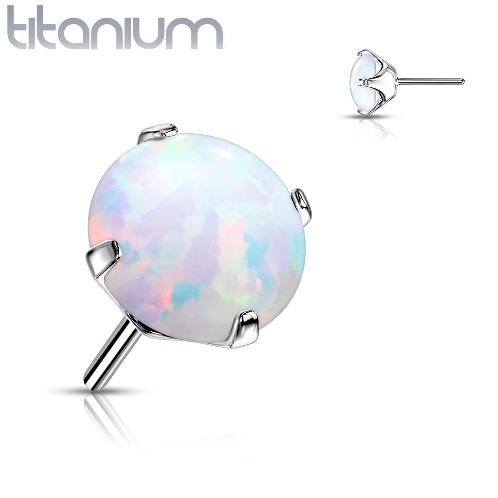 Push-In Aufsatz Synthetischer Opal Titan Grade 23 Piercing Set Mehrfarbig 2mm 3mm 4mm Stein Ohrstecker Nipple Barbell Labred Stud