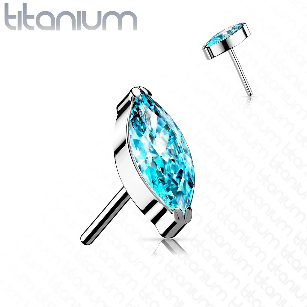 Push-In Aufsatz Trofen Zirkonia Titan Grade 23 Piercing 4,5mm Set Mehrfarbig Ohrstecker Labret Stud Nipple Straight Barbell Träne