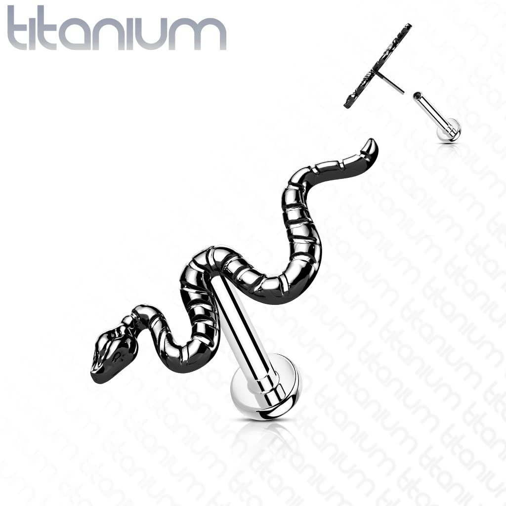 Push-In Labret Piercing Schlange Titan Grade 23 Kugel Piercing Set Mehrfarbig 1mm 1,2mm Stabdicke Madonna Medusa Monroe