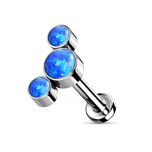 Push-In Labret Piercing Opal Titan Grade 23 Kugel Piercing Set Mehrfarbig 1mm 1,2mm Stabdicke Madonna Medusa Monroe Tragus