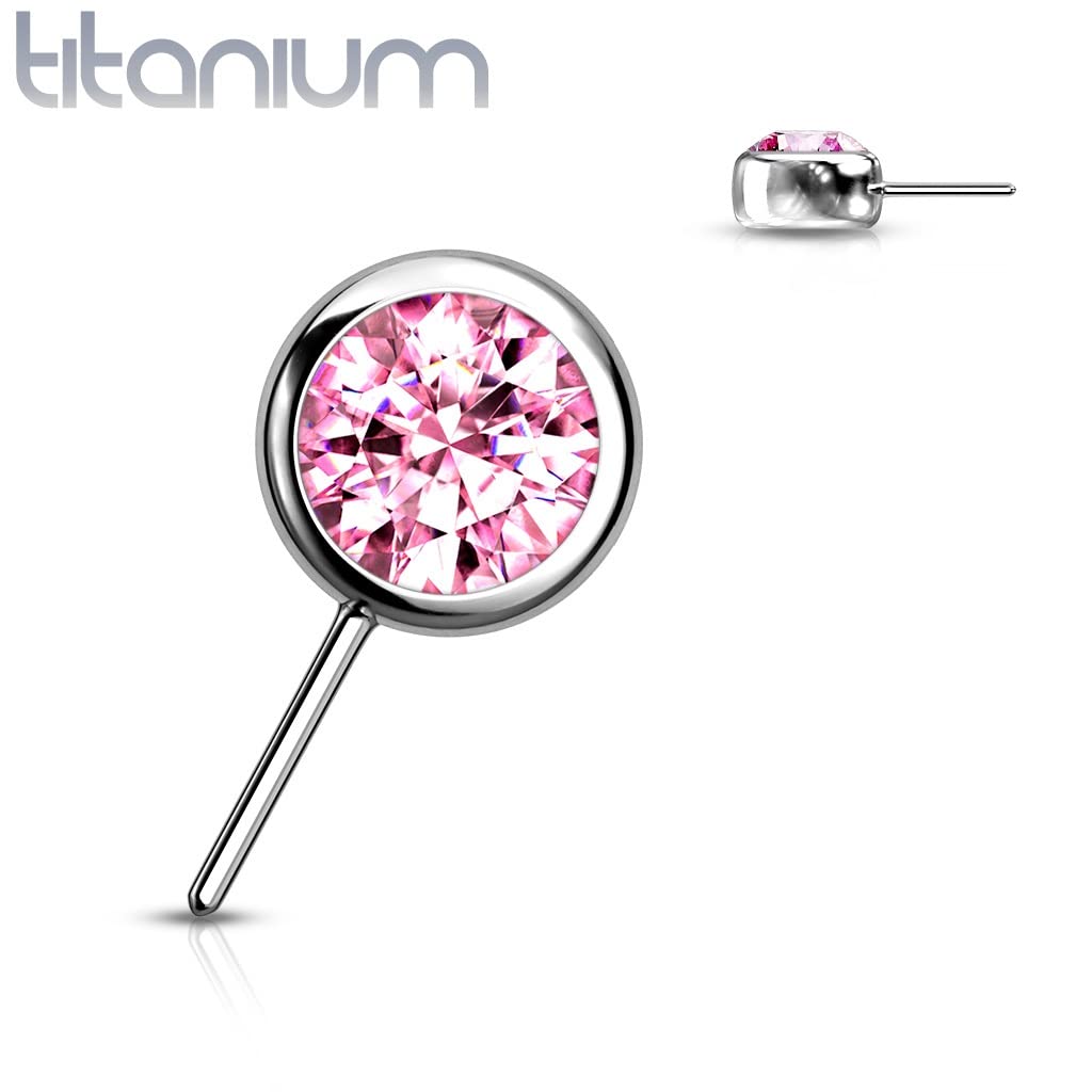 Push-In Aufsatz Zirkonia Titan Grade 23 Piercing Set Mehrfarbig 3mm 4mm 5mm 6mm Stein Ohrstecker Labret Nipple Straight Barbell