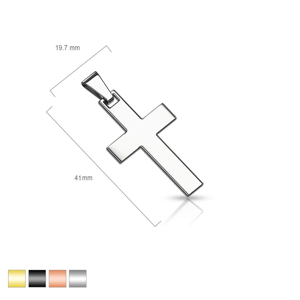 Paula & Fritz® Damen Ketten-Anhänger Kreuz 316L Chirurgenstahl Gold Silber Schwarz Rose Halsketten-Anhänger Pendant Herren-Kettenanhänger