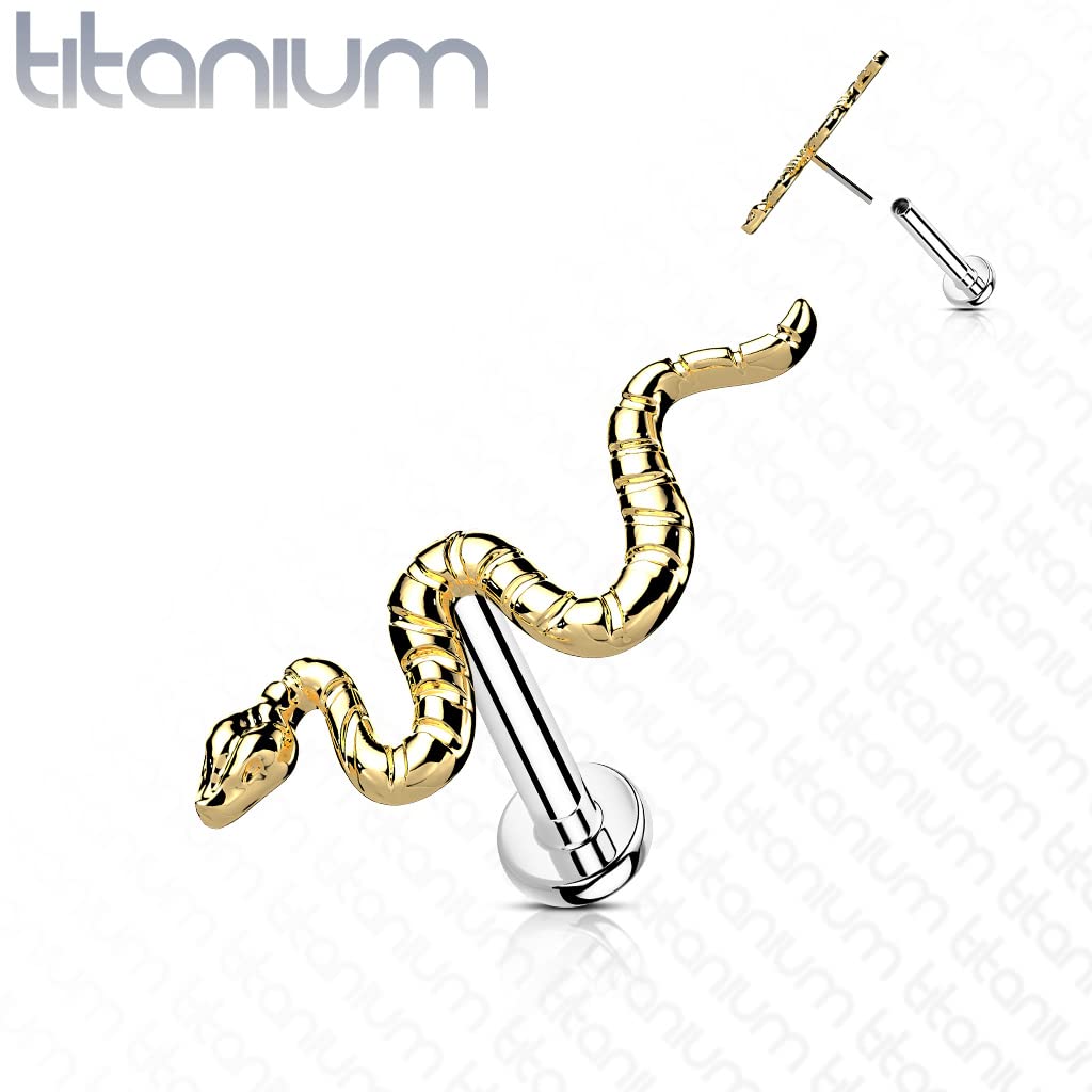 Push-In Labret Piercing Schlange Titan Grade 23 Kugel Piercing Set Mehrfarbig 1mm 1,2mm Stabdicke Madonna Medusa Monroe