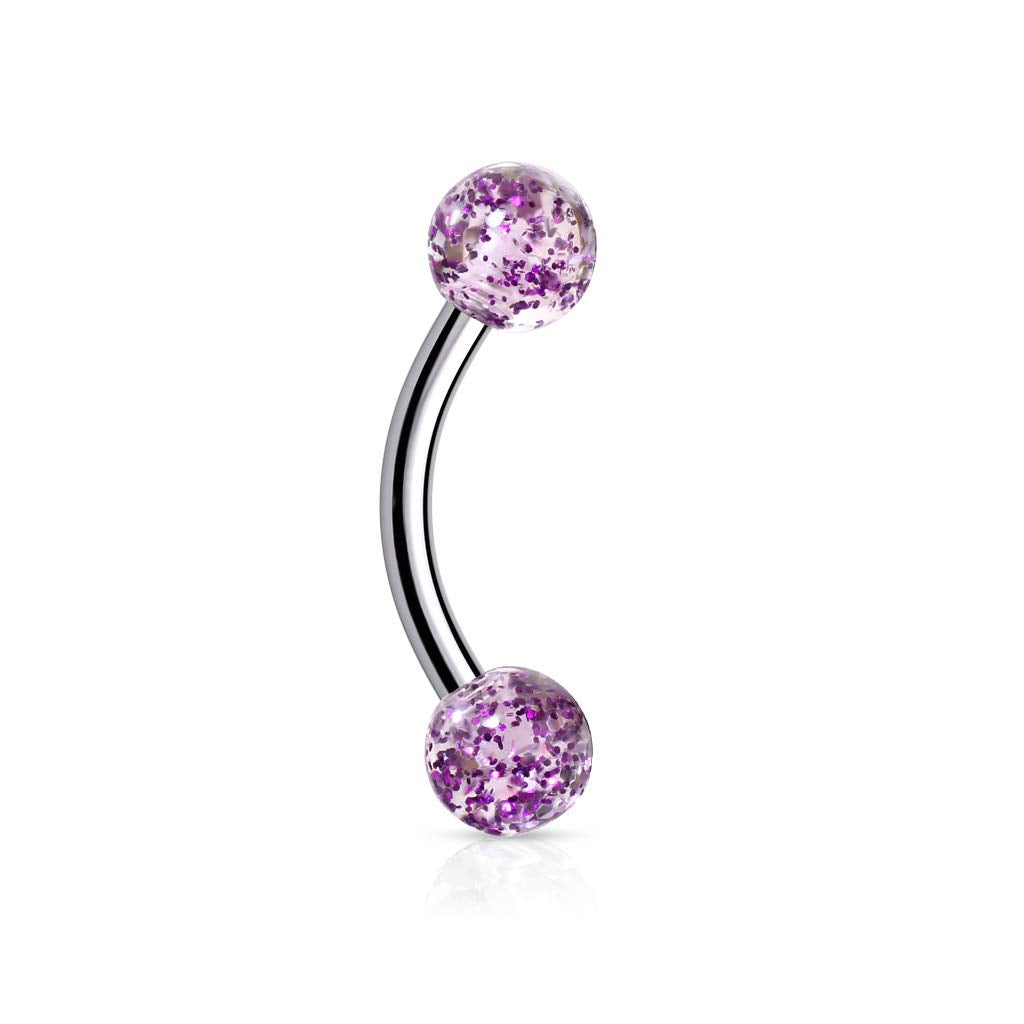 Augenbrauenpiercing Stud Labret Monroe Cartilage Edelstahl Chirurgenstahl 316L Acrylball beide Seiten 7 Farben