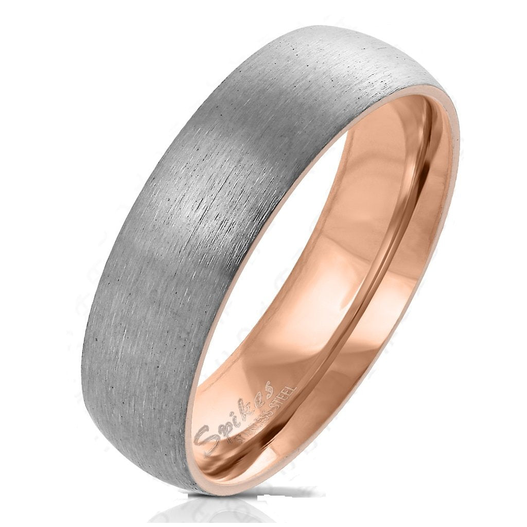 Gebürsteter Titan Ring Titanium 6mm breit Gold roségold verfügbare Ringgrößen 47 (15) – 69 (22)