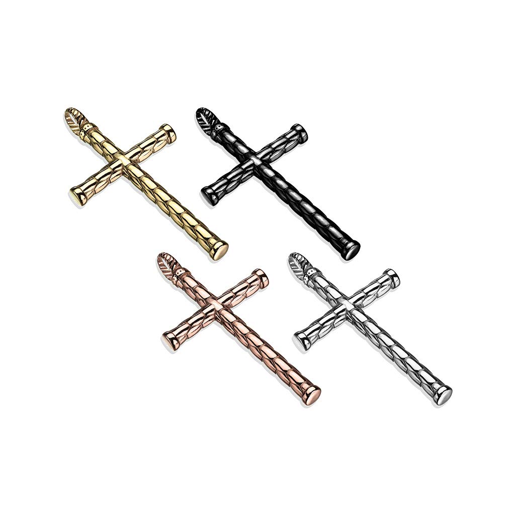 Kettenanhänger Kreuz Wabenmuster 316L Chirurgenstahl Silber Schwarz Rose Gold Halskettenanhänger Pendant Damenkettenanhänger